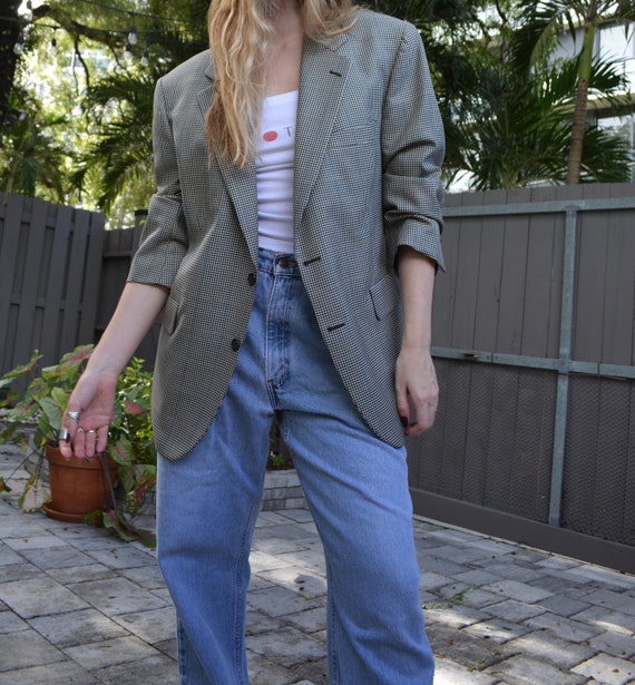 vintage houndstooth blazer / vintage brooks brothe