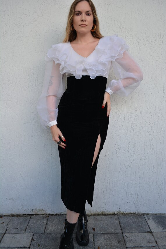 vintage 80s dress / 80s formal dress / 80s velvet