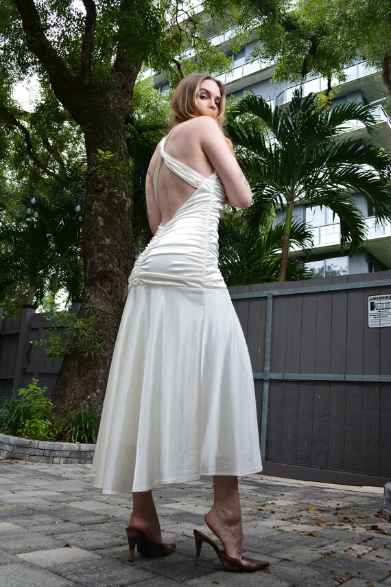 ivory flapper dress / ivory drop waist dress / vin