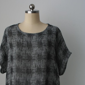 Linen top, boxy linen top,  womens&#39; linen Blouse, made in USA, oversize linen top, plus size top