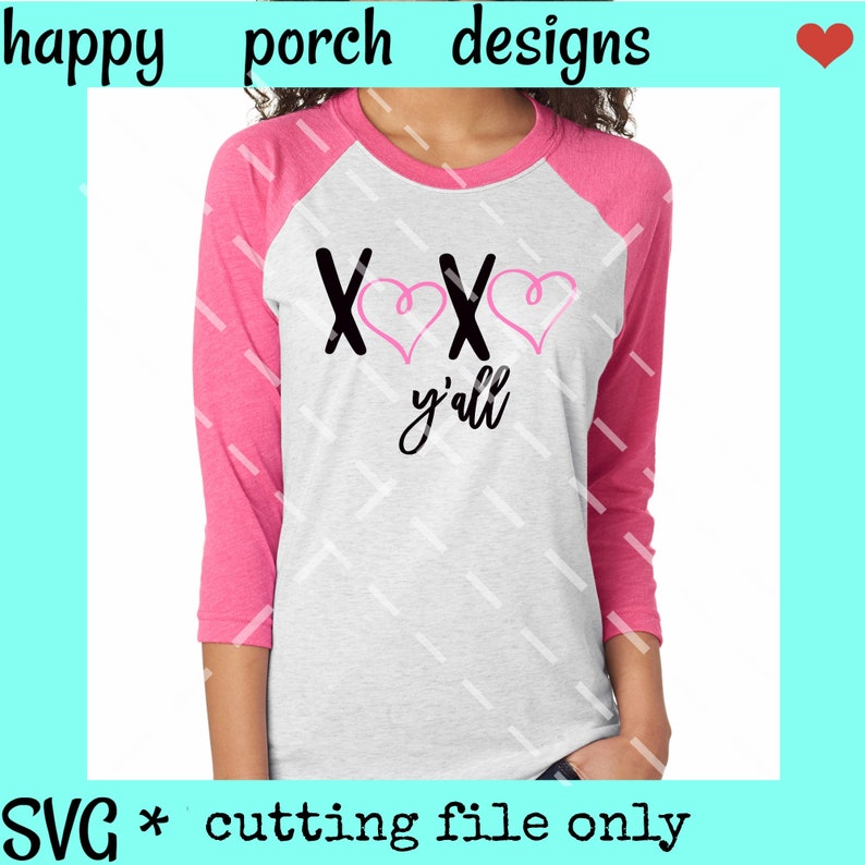 XOXO Y'all SVG DXF Png Digital Cut File Hugs and Kisses - Etsy