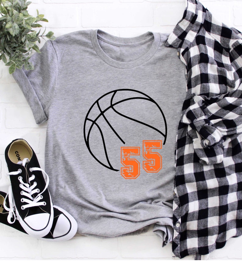 Basketball With Distressed Numbers SVG PNG Basketball Fan Etsy