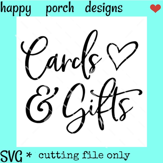 Cards and Gifts SVG DXF PNG digital cut file, Wedding svg, Anniversary svg, cards sign svg, baby shower svg, bridal shower svg printable