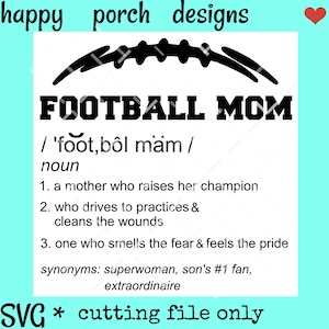 Football Mom Definition SVG, football Momma definition SVG DXF png cut file, Football mom svg