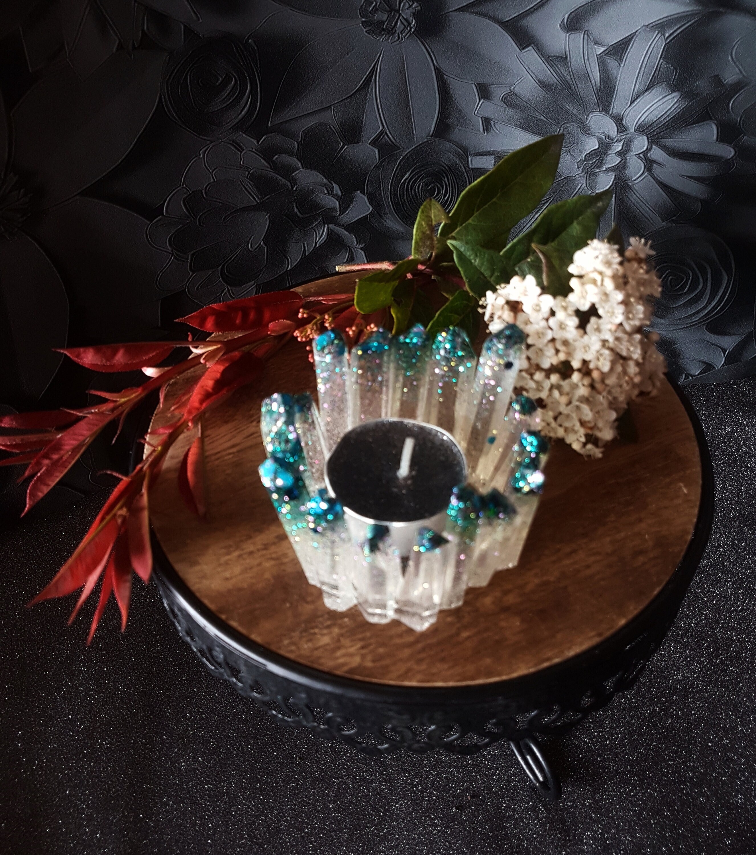 Bougeoir en Cristaux à Paillettes