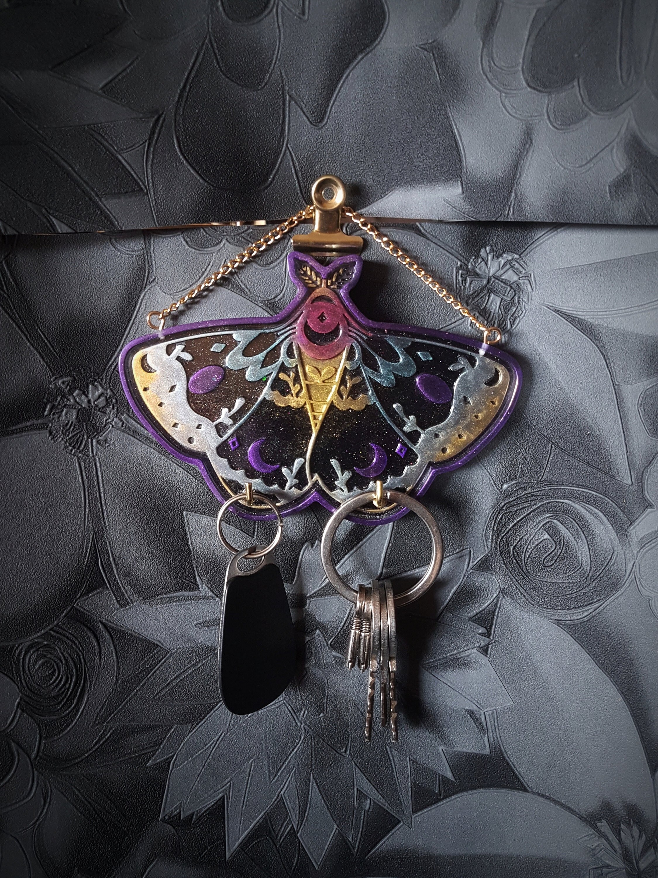 Support de Clés Mural , Papillon Moth