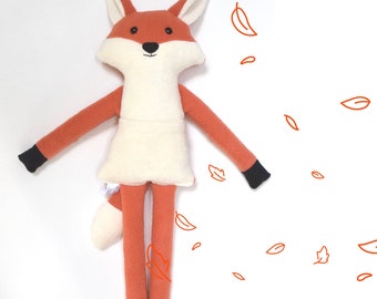 Personalized eco-responsible red fox plush for children