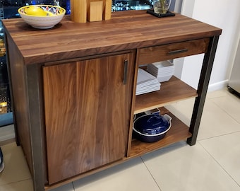 The Devereaux - Walnut and Metal Kitchen Island.