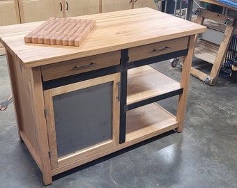 Wood and Metal Kitchen Island