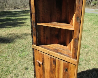 Barn Wood Corner Cabinet