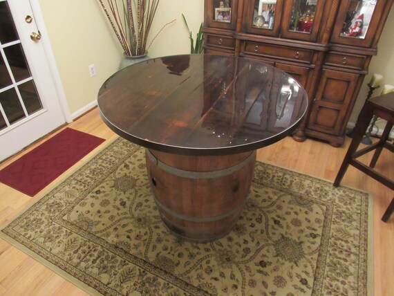 Round Reclaimed Barn Wood Table Top Bar Top Two Tops Cafe Etsy