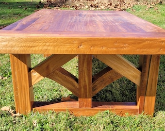 Solid Cherry Reclaimed Beam Farm/ Barn Style Coffee Table