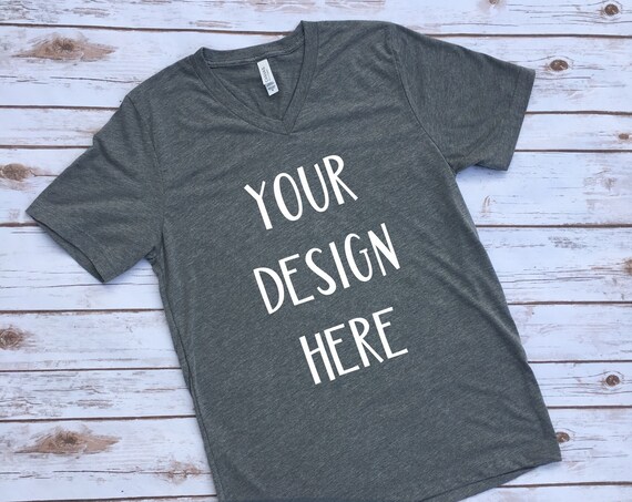 Mockup Bella Canvas Unisex T-Shirt Gray Triblend