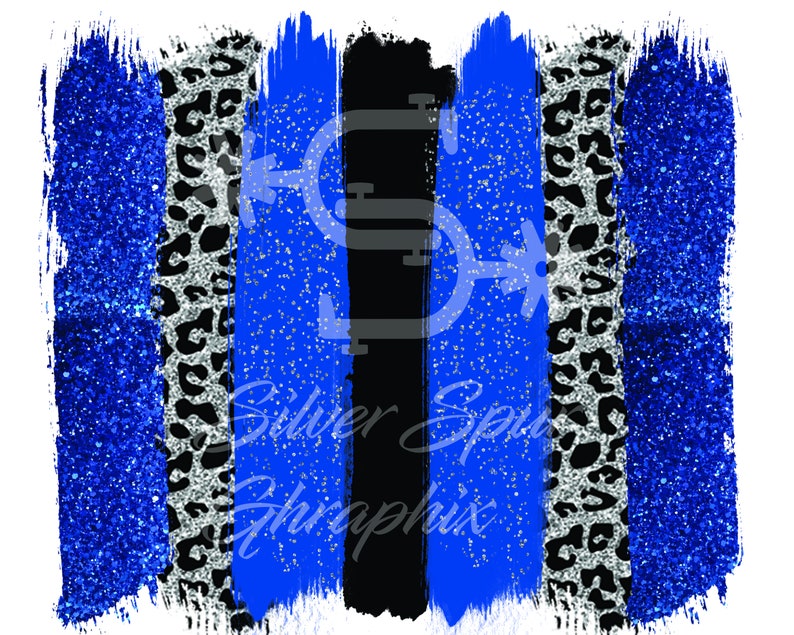 Royal Blue Cheetah Glitter Brush Stroke PNG for Sublimation | Etsy
