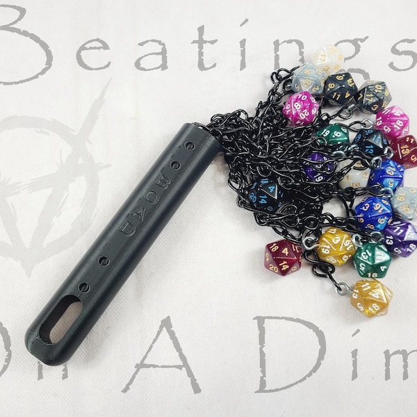 The D20 Flail: A Colorful Dice Flogger For DnD Players