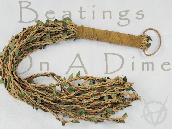 Vine Whip Flogger: Leafy Green Fantasy Kink Toy for Nature Cosplay & Sensation Play