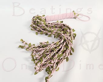 Vine Whip Flogger: Leafy Green Fantasy Kink Toy for Sensation Play