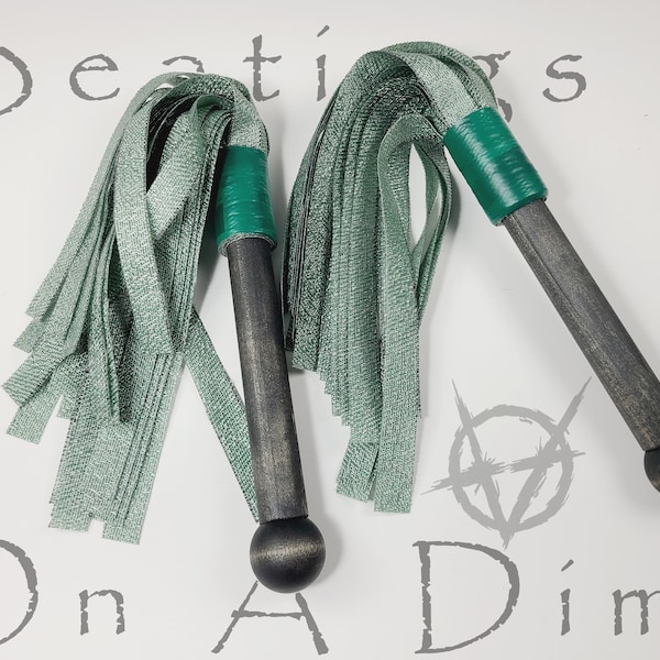 Green Florentine Flogger - Intense Impact Play - Sadistic Kink Gear - Handmade Bondage - Dungeon Punishment - Classic BDSM Toy  Master slave