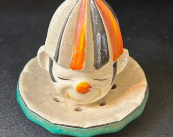 Vintage Japanese Clown Citrus Juicer Reamer | Anthropomorphic Mid Century Kitchen Kitsch