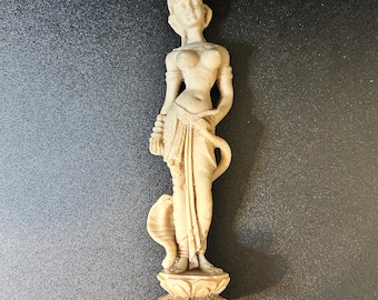 Vintage Italian Resin Statue Faux Ivory Eastern Dancer Figurine