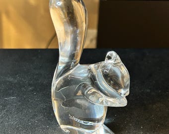 Baccarat Crystal Squirrel Figurine, French Lead Crystal Art Glass Paperweight