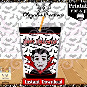 Halloween Vampire Printable Juice Pouch Label