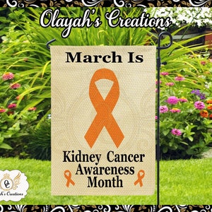 Burlap March Is Kidney Cancer Awareness Month Garden Flag Decor