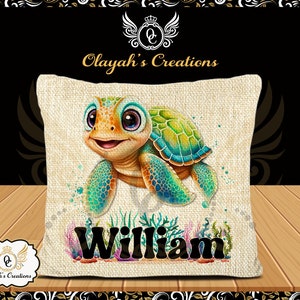 Clearance Personalized Under The Sea Boys Swimming Turtle One OF A Kind Pillow Cover Gift / Pillowcase