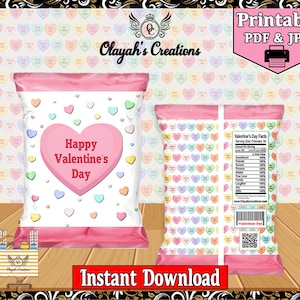 Valentine&#39;s Day Sweets Printable Chip Bag