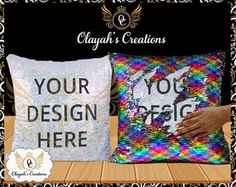 Personalized Criss Cross Rainbow Flip Sequin Pillow Cover Gift