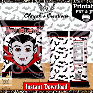 Halloween Vampire Printable Chip Bag
