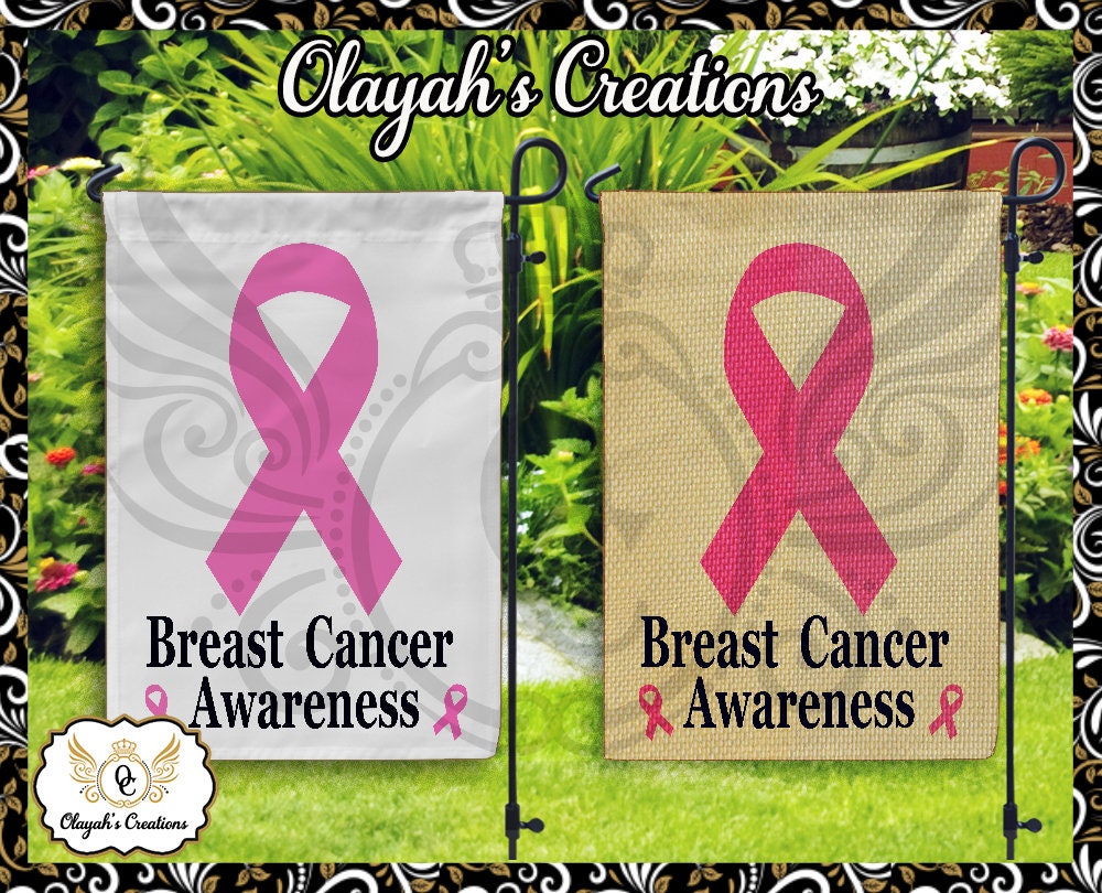 Breast Cancer Awareness Garden Flag Design ONLY On 1 Side | Etsy