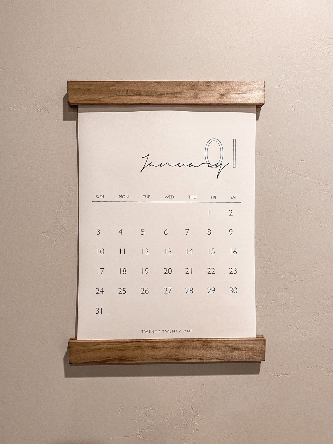 Floating wooden Calendar 2021 Wall Calendar Calendar Etsy