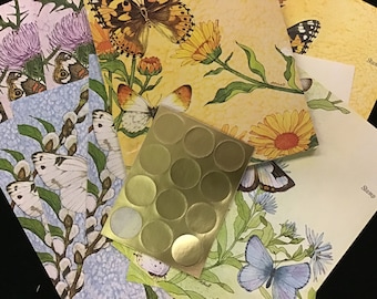 Vintage Stationery ~*~ Current ~*~ Fold A Note ~*~ Sweet Peas /& Nasturtiums ~*~ In The Garden