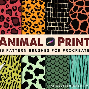 Animal Print Procreate Brush Set - 36 Skin, Scale & Fur Patterns (Digital Download)