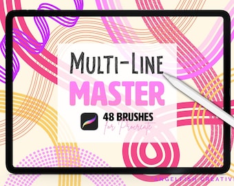 Multiline Master Procreate Brush Set: 48 Line Brushes (Digital Download)
