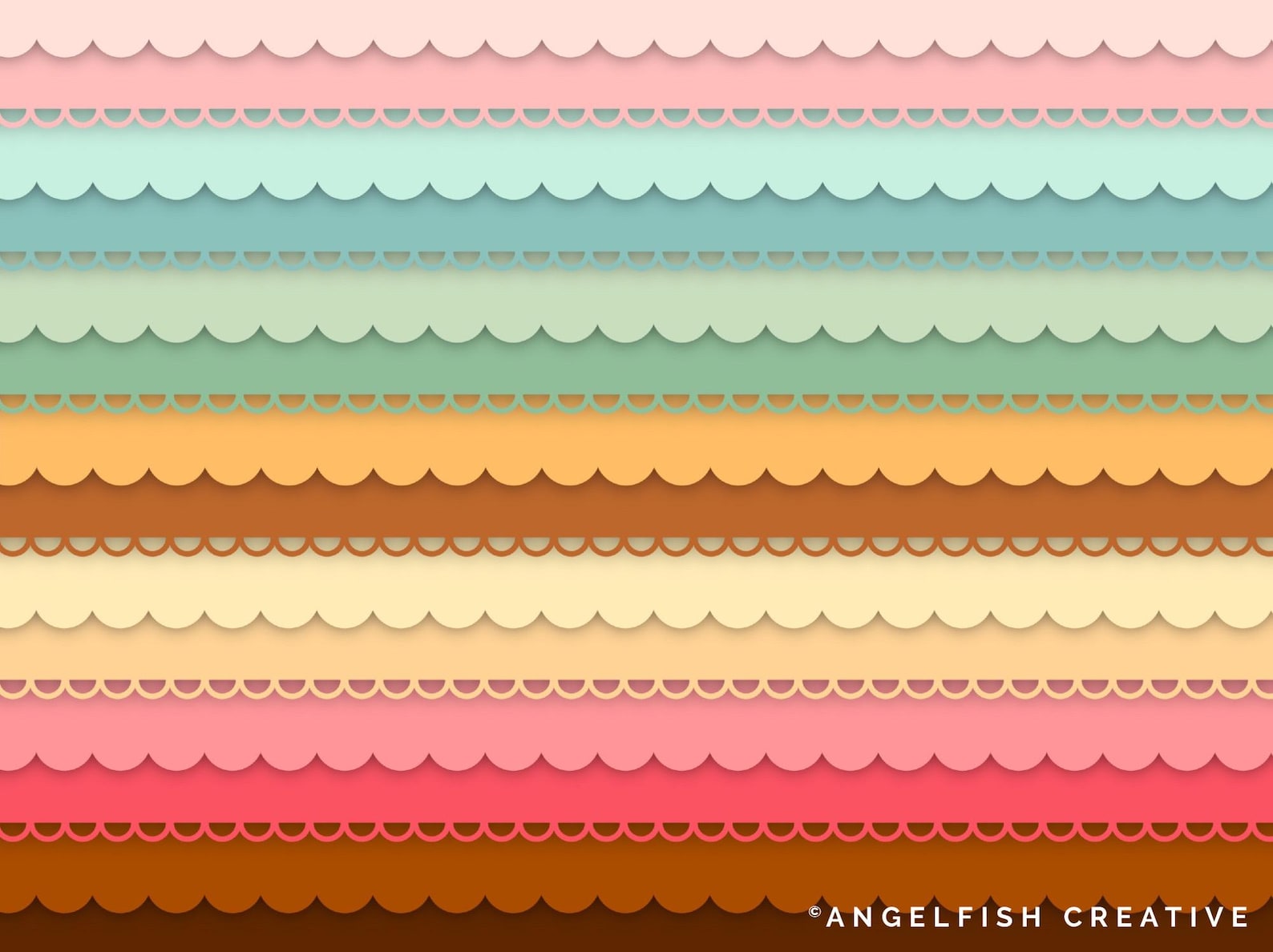 Scallop Border Procreate Brush Set: Frill Lace Edge Brushes (digital ...