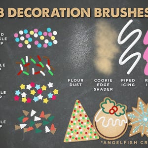 Cookie Creator Brush Set for Procreate: Honey Gingerbread Biscuit Stamps, decoration brushes