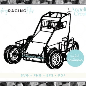 Rennbahn Rennauto Midget | SVG, Png, Eps, Pdf Dateien - Digital Download | Rennwagen Dateien für Cricut, Clipart