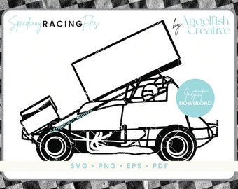 Sprintcar Speedway Racing Car- SVG, PNG, EPS Cutting Files/Clipart (Digital Download)