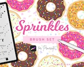 Sprinkles Procreate Brush Set, icing scatter stamps (Digital Download)