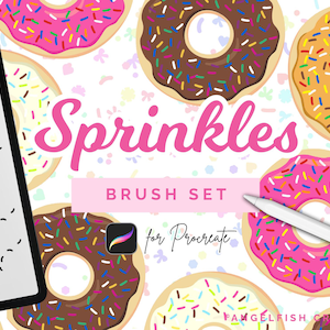 Set di pennelli Sprinkles Procreate, timbri per glassa (download digitale)