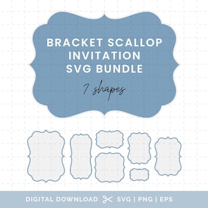 Bracket Scallop Invitation Stationery Bundle - SVG, PNG, EPS Cutting Files/Clipart (Digital Download)