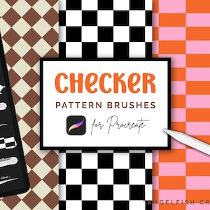 Checker Pattern Brush für Procreate, nahtlose quadratische Fliesen (Digitaler Download)