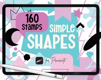 Formas geométricas para Procreate: 160 pinceles de sello (descarga digital)