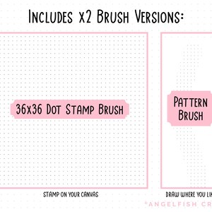 Bullet Journal Stamp & Pattern Brush for Procreate | Seamless Grid Dot Brushes, 2 brush versions
