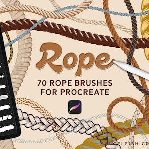 Procreate Seilbürsten-Set: 70 Seil-, Zopf- & Kordelbürsten (Digitaler Download)