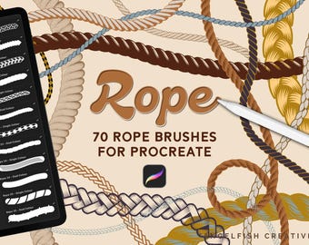 Rope Procreate Brush Set - 70 String, Braid & Cord Styles (Digital Download)