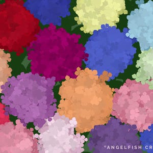 Hydrangea Brush Set for Procreate - Floral Scatter & Leaf Stamp ...