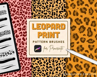 Conjunto de pincéis com estampa de leopardo para Procreate, incluindo manchas de animais (Download digital)